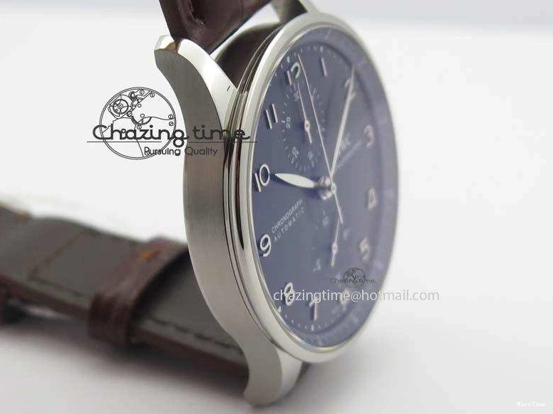 MIROTIME 0719 Supportive Portuguese Chrono IW371431 ZF 1:1 Best Edition Gray Dial On Brown Leather Strap A79350 (Slim Movement) 7261